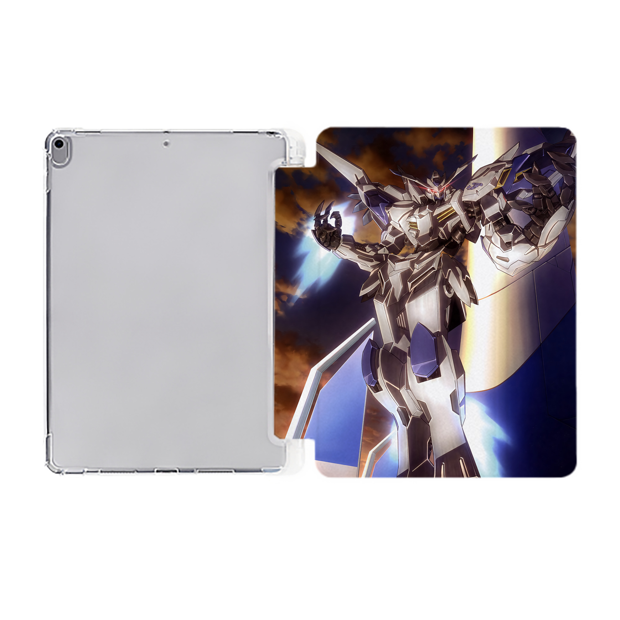 （画像用） 機動戦士ガンダム Mobile Suit Gundam IPad ケース ペン収納付き 三つ折りスタンド PUレザー×シリコン 対応機種9.5/10.5/10.9インチ